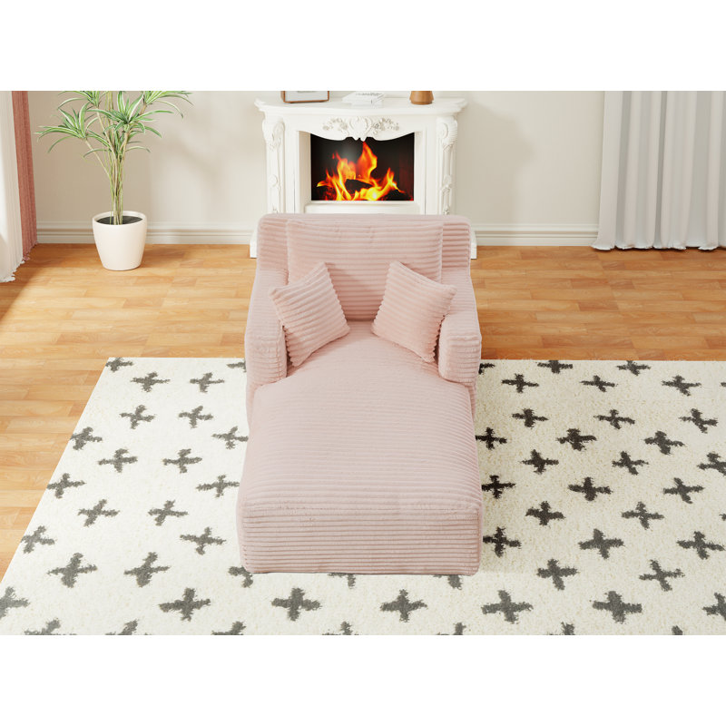 Très grande chaise longue d'intérieur, canapé rembourré en velours côtelé moderne, aucun assemblage requis, canapé-lit confortable pour le salon, le bureau