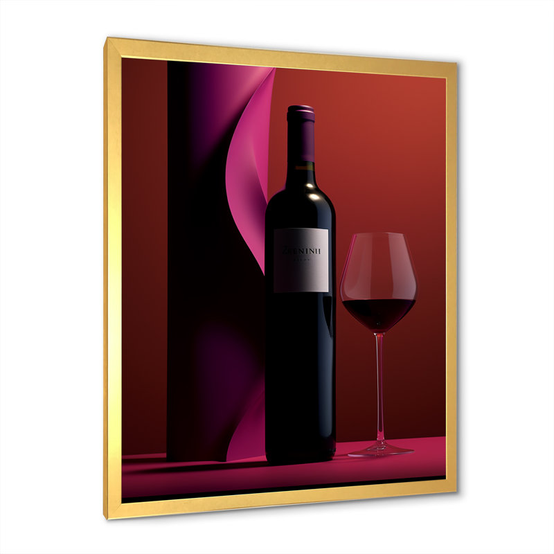 Zinfandel Zenith - Wine, reproduction d'art mural, Cadre doré simple, H 20 po x l 12 po x P 1 po