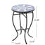 Superbe table d'extérieur avec carreaux de céramique: base en fer bleu et blanc Dans le style: Structure