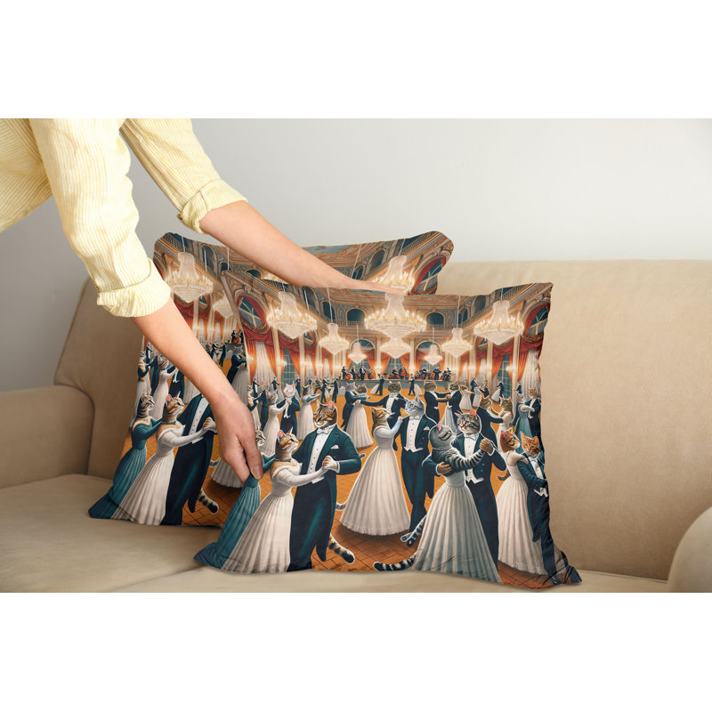 Coussin décoratif réversible en tissu, Carré, H 24 po x l 24 po