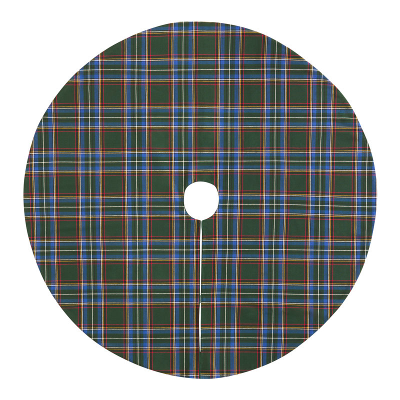 Stowe Tartan Plaid Christmas Tree Skirt, Green