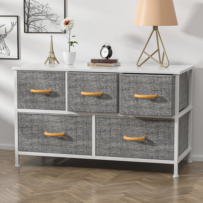 Commode à 5 tiroirs Hailsham, Gris
