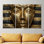 Toile imprimée: décoration murale élégante Pharaon égyptien, toile tendue 3P