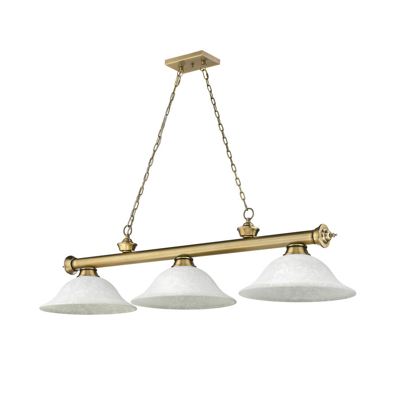 Annaleisa 3 - Light Pool Table Lights Pendant, White Mottle
