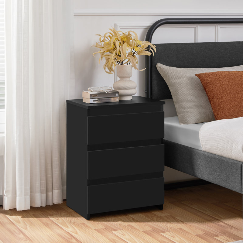 45cm W Bedside Table, Black
