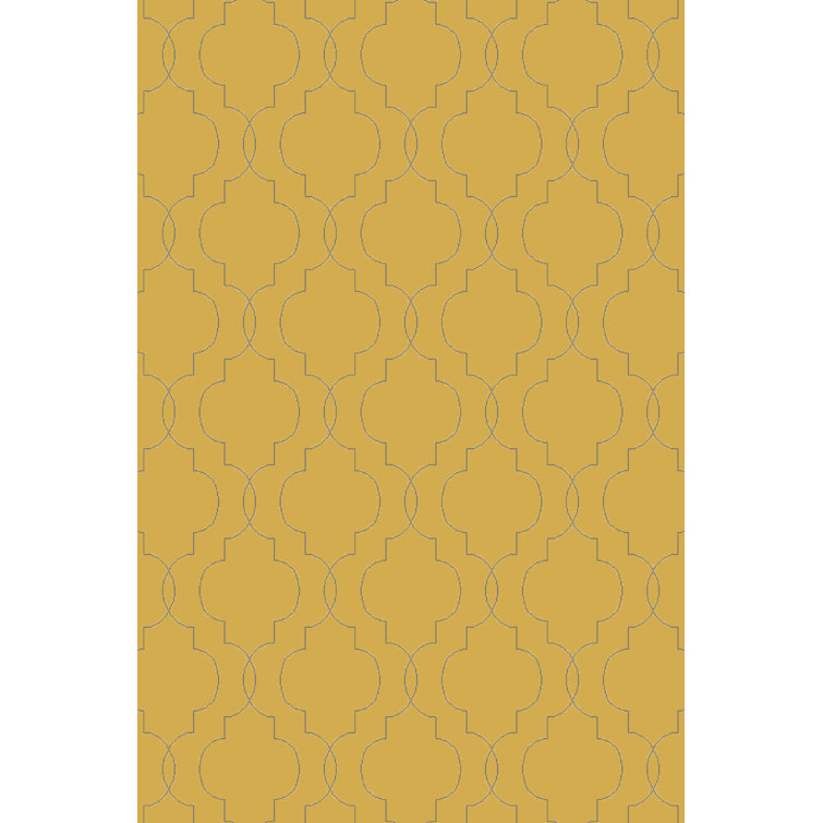 Tapis doré / gris en laine tissé à la main Packard