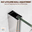 Cabine de douche d'angle sans cadre 91,4 cm x 91,4 cm x 182,9 cm, cabine de douche néo-angle avec verre trempé transparent de 6 mm, porte de douche pivotante avec pellicule anti-explosion et revêtement nanochrome-98671808