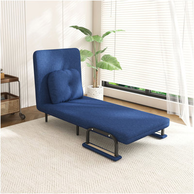 46" Wide Folding Sofa Bed 5-In-1 Convertible Chair For Two - 5-Position Adjustable Backrest With Pillow, Space-Saving Sleeper For Living Room, Bedroom & Office (71.6"W X 46"D)(Grey)
