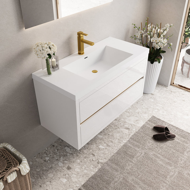 Single Bathroom Vanity with Stone Top