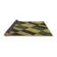 Tapis géométrique vert olive / brun-163990020