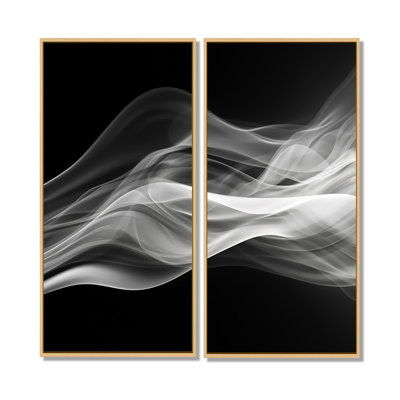 «Black White Contemplative Abstraction II», art mural moderne sur toile