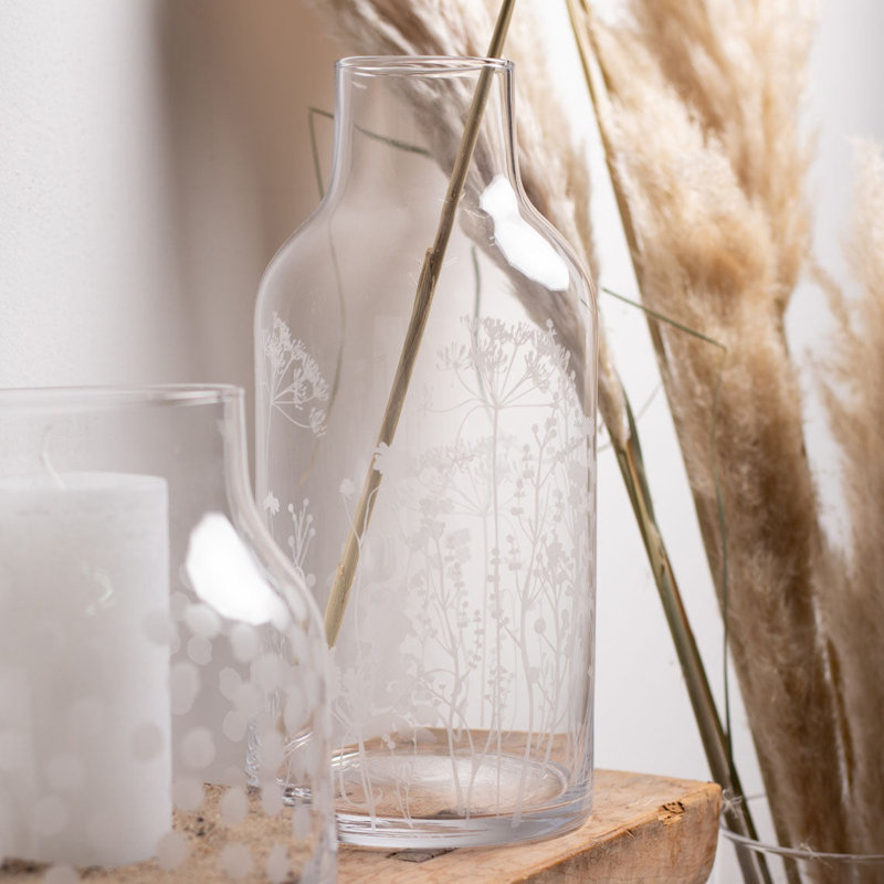 Vase de table en verre fait à la main - Fleurs sauvages