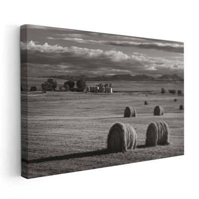 Montana Hay Bales - reproduction d'art sur toile