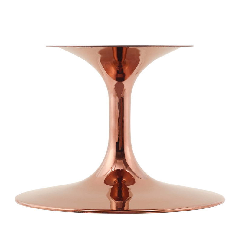 Table basse ronde en marbre artificiel Lippa, Naturel, Rose, Bois naturel