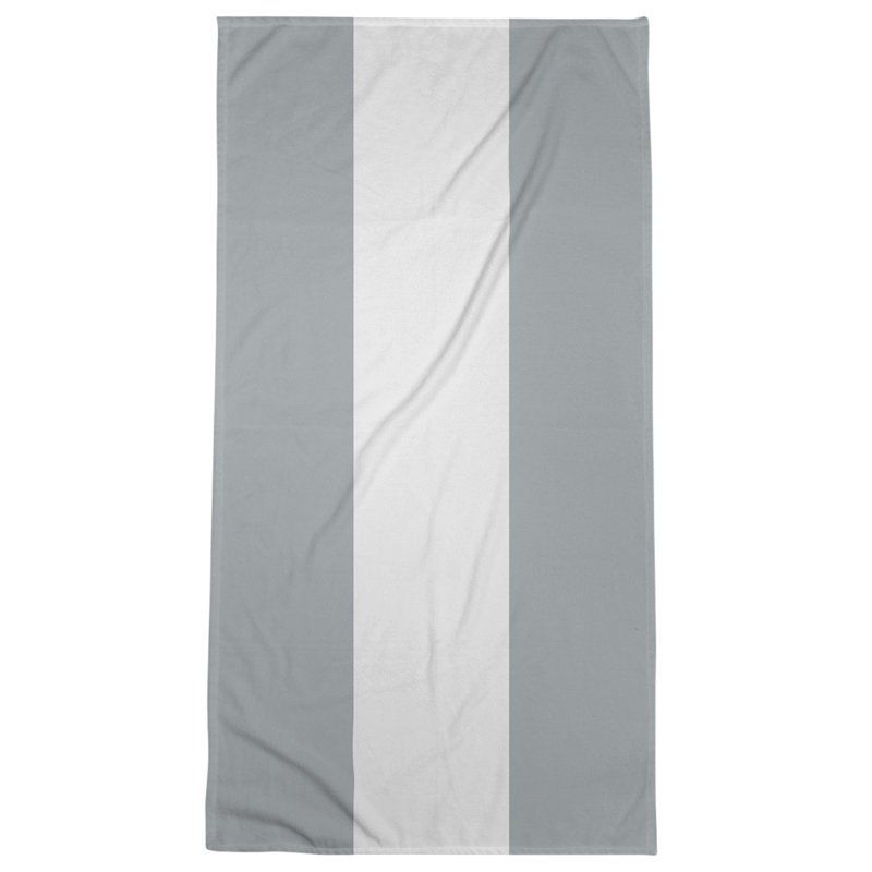 Cotton Blend Beach Towel, Gray/Off White