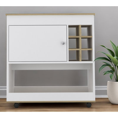 Rolling Bar Cart With Wine Storage