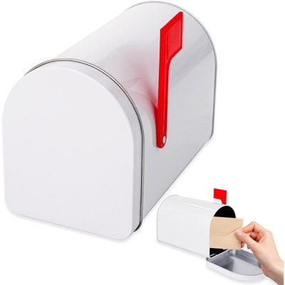 Mini boîte aux lettres, petite boîte aux lettres blanche de 6 po x 4 po, boîte aux lettres décorative, intérieur extérieur, jeu de rôle, maison de courrier