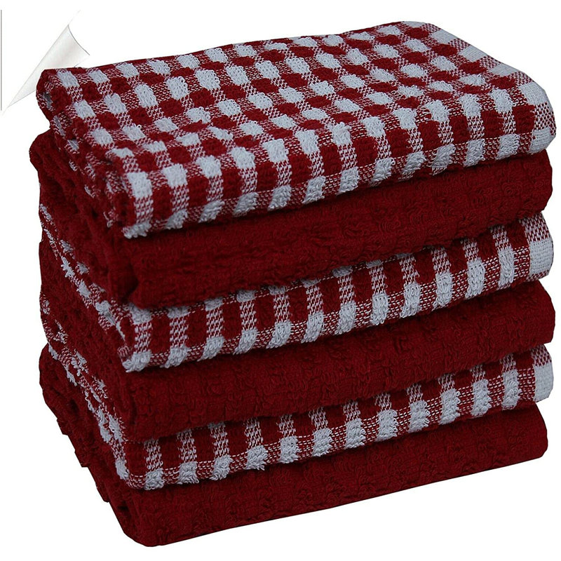 6 Pieces Tea Towel, Red