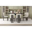 Ensemble de salle à manger 7 pièces 7 pièces, 1 table rectangulaire avec base à tréteaux et 6 chaises rembourrées-945915961