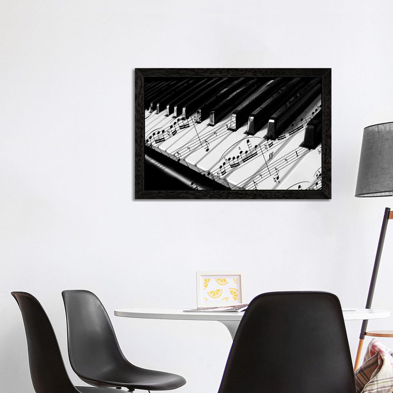 Piano - Floater Frame Print on Canvas, 66.04 cm H x 45.72 cm W, Black Framed