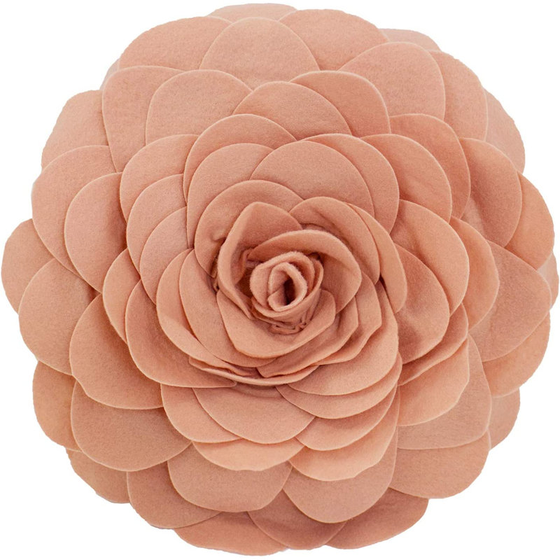  Housse de coussin en polyester, 13 po x 13 po, Polyester/ Bourre en polyester, Rose