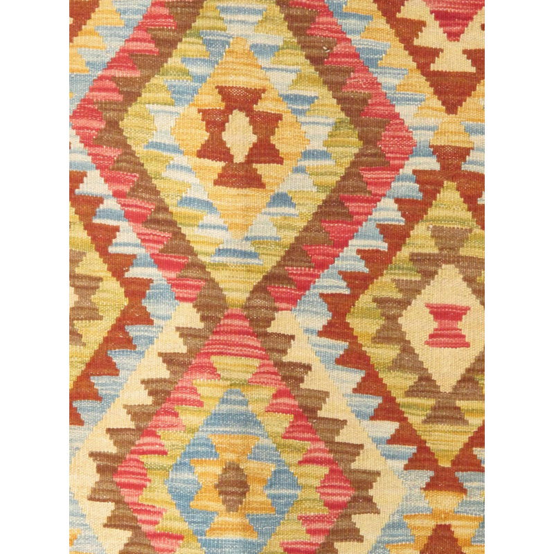 Hand-Woven Multicolor Wool Rectangular Area Rug 5' x 6'9"