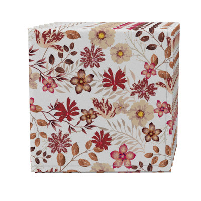 Cotton Twill Floral Square Napkin