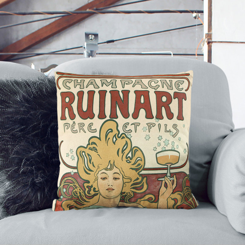 Champagne Ruinart Vol.1 Square Throw Cushion, 40cm H x 40cm W x 15cm D