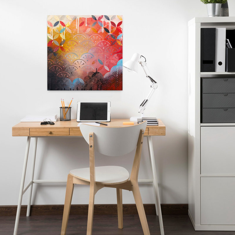 Art abstrait contemporain, patient, H 18 po x l 18 po