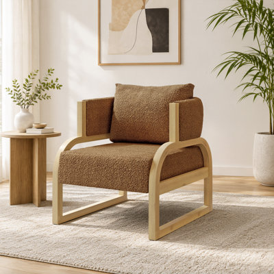 Fauteuil rembourré en bois massif de polyester l 27,5 po
