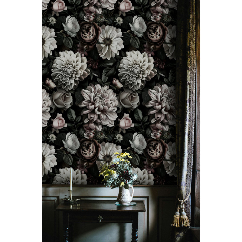 Papier peint floral foncé foncé