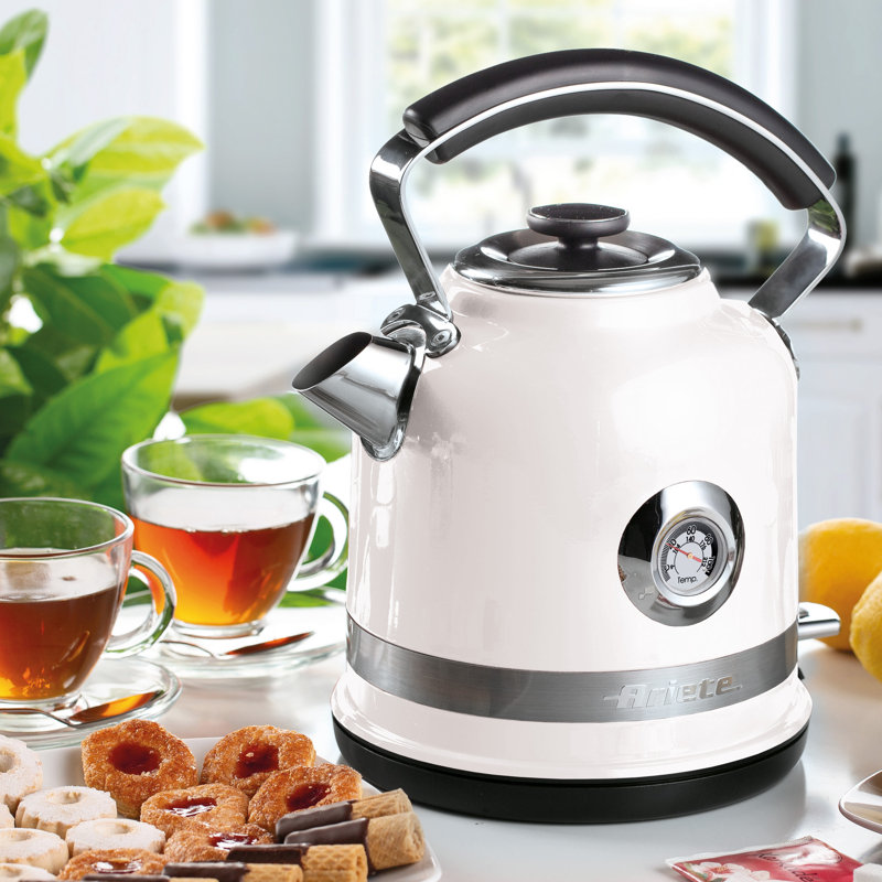 Ariete Moderna 1.7L Stainless Steel Electric Kettle, White