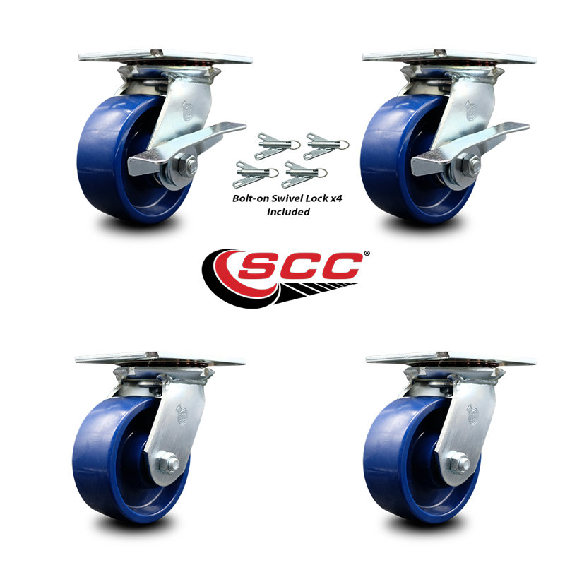 4 Piece Solid Poly Caster Set