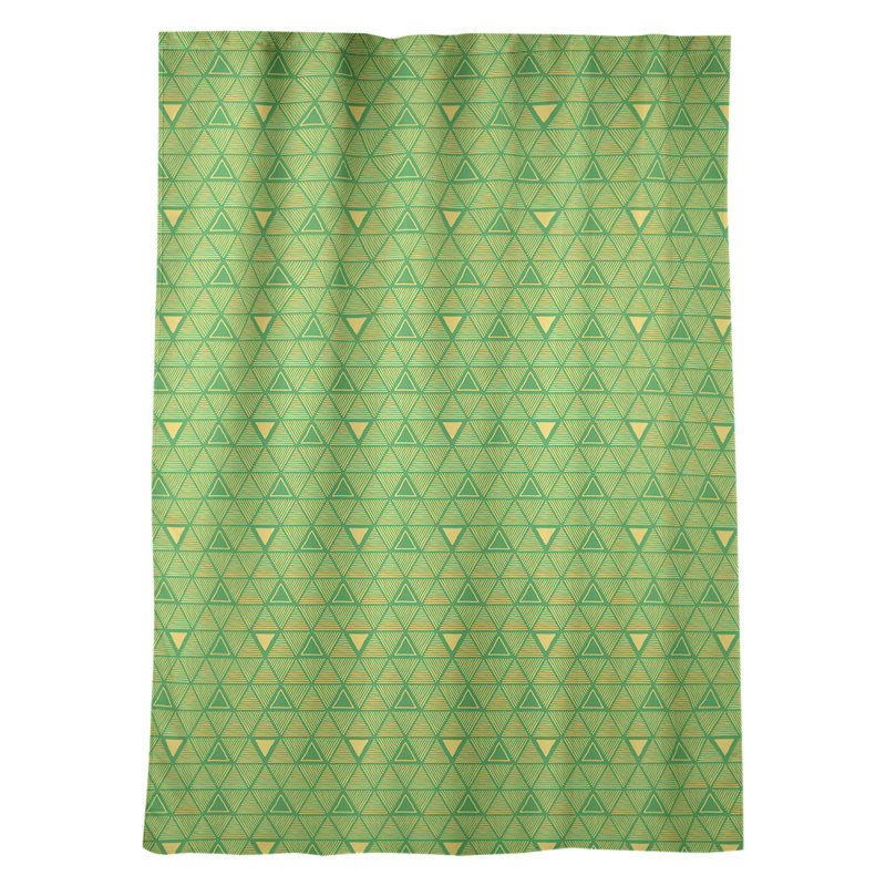 Jordao Room Darkening Curtain Single Panel, Green/Yellow