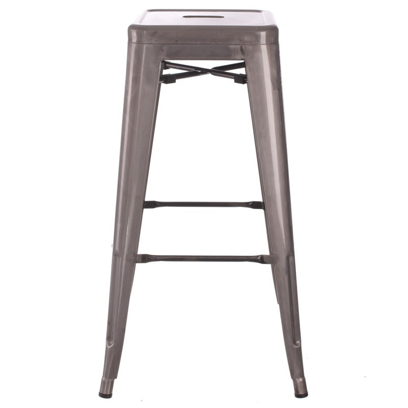Dallas Counter Stool with Metal Frame, 76.5 H x 43.5 W x 43.5 D, White
