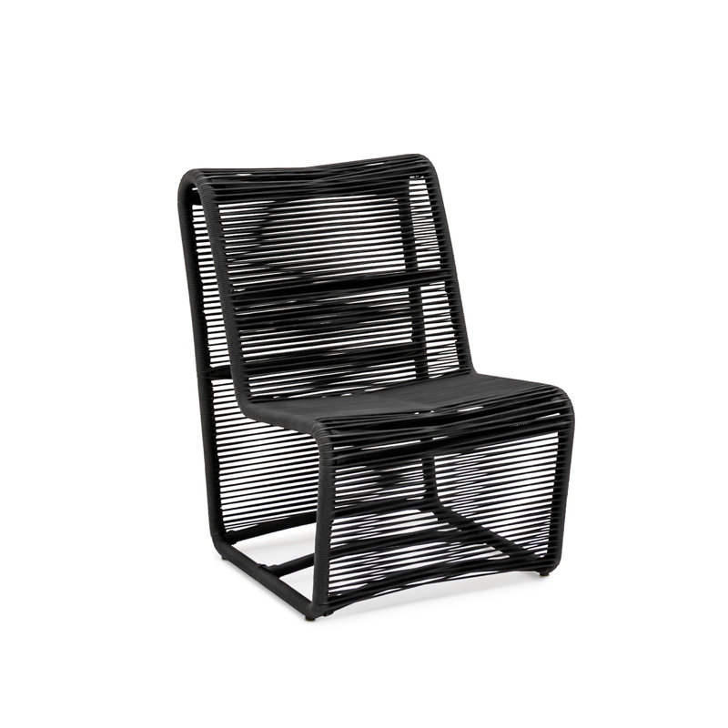 Fauteuil club sans accoudoirs Campo, Noir