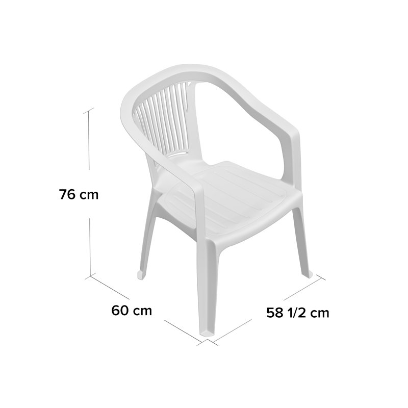 Shearer Stackable Outdoor Patio Dining Armchair, White
