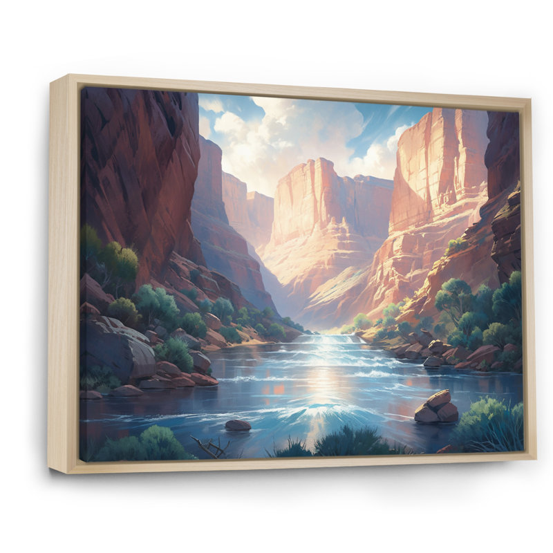 " Desert Stream Beauty ", Natural Floater Framed, 16" H x 32" W x 1" D