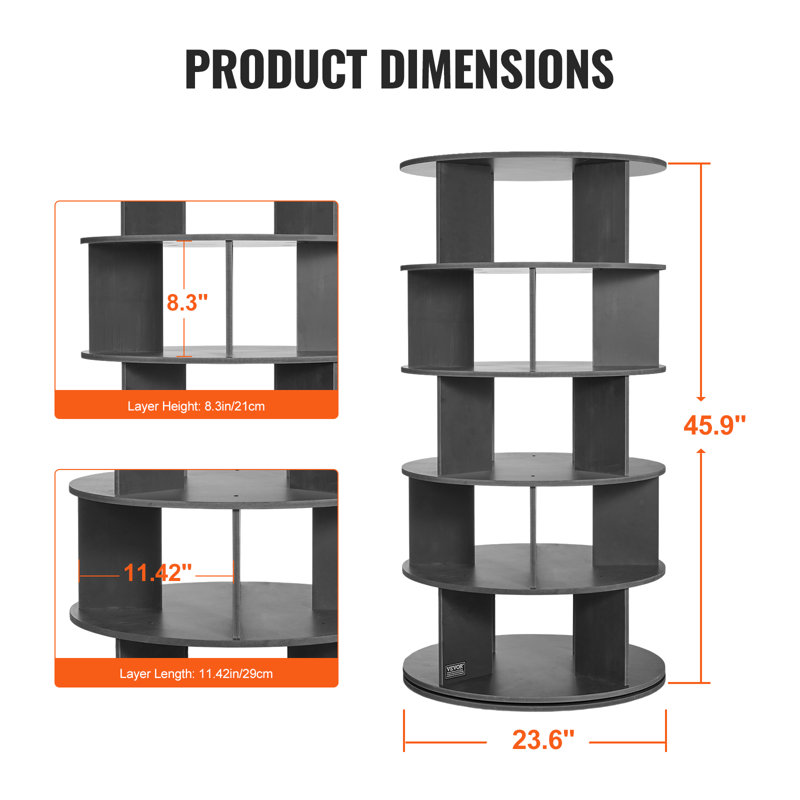 Présentoir à chaussures rotatif à 5 niveaux 360 °