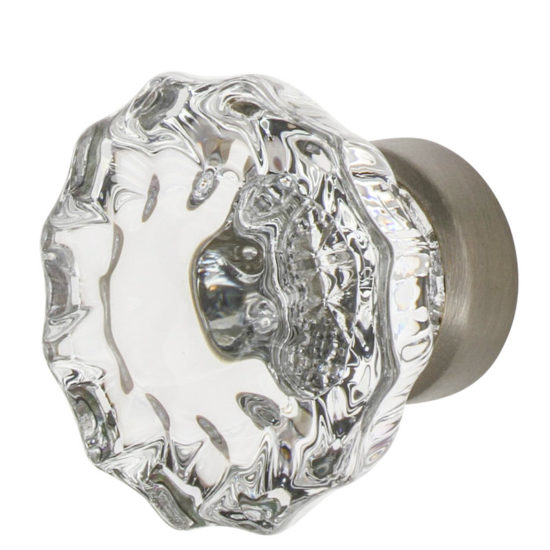 Crystal 1 3/8" Cabinet Knob, Satin Nickel