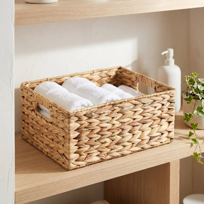 Panier rectangulaire en jacinthe d'eau - petit