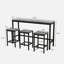 Table de salle à manger de cuisine moderne, table de pub, ensemble de table de salle à manger longue avec 3 tabourets, assemblage facile, gris (même SKU: W75753845)-256918887