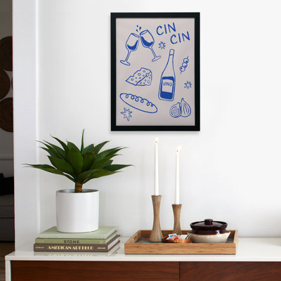 Thespacehouse Wine and Cheese Cheers, affiche encadrée