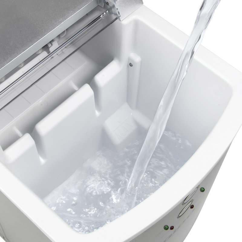 Compact Silver Stainless Steel Portable Countertop Ice Maker