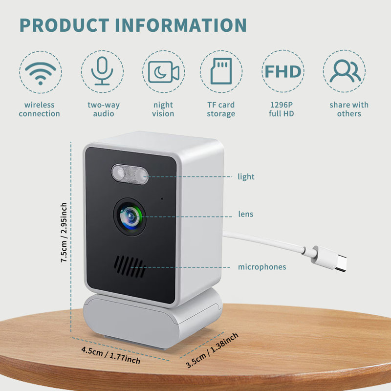 Caméra de sécurité 1 080 P pour la maison et l'extérieur