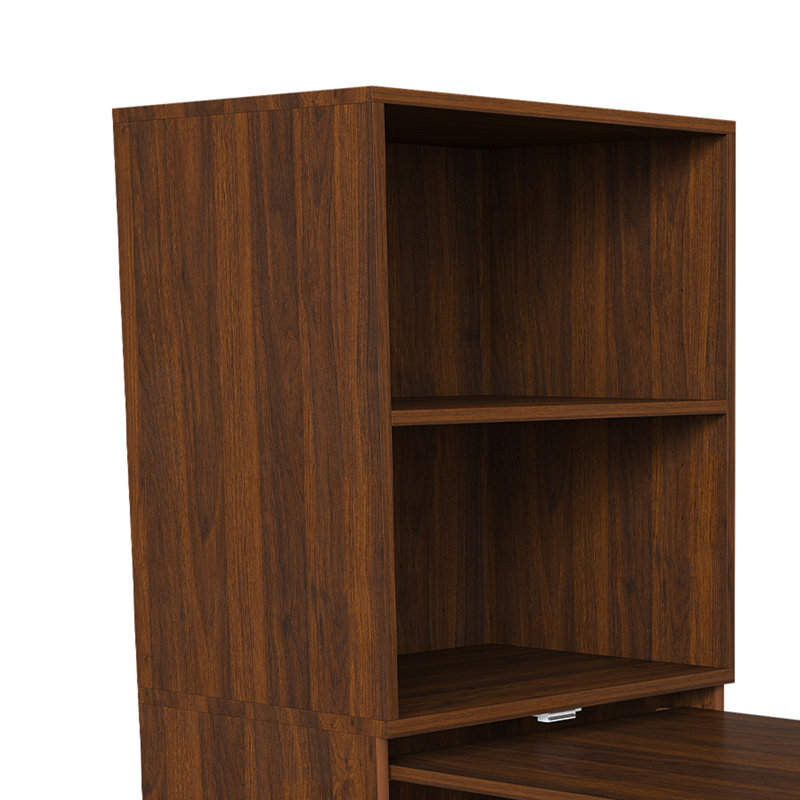 Bureau d'ordinateur extensible avec tablettes et roulettes de rangement 