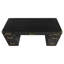 Executive Executive avec bordure en métal, 2 tiroirs classeurs, ports USB et prises de courant