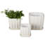 Cole And Grey 3 Piece Ceramic Ribbed Planter With Attached Saucer Set-679154348