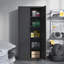 Armoires de rangement robustes en métal de 72 po avec verrou et étagères réglables, armoire de service noire pour garage, bureau, salle de bain et balcon Mak Peace