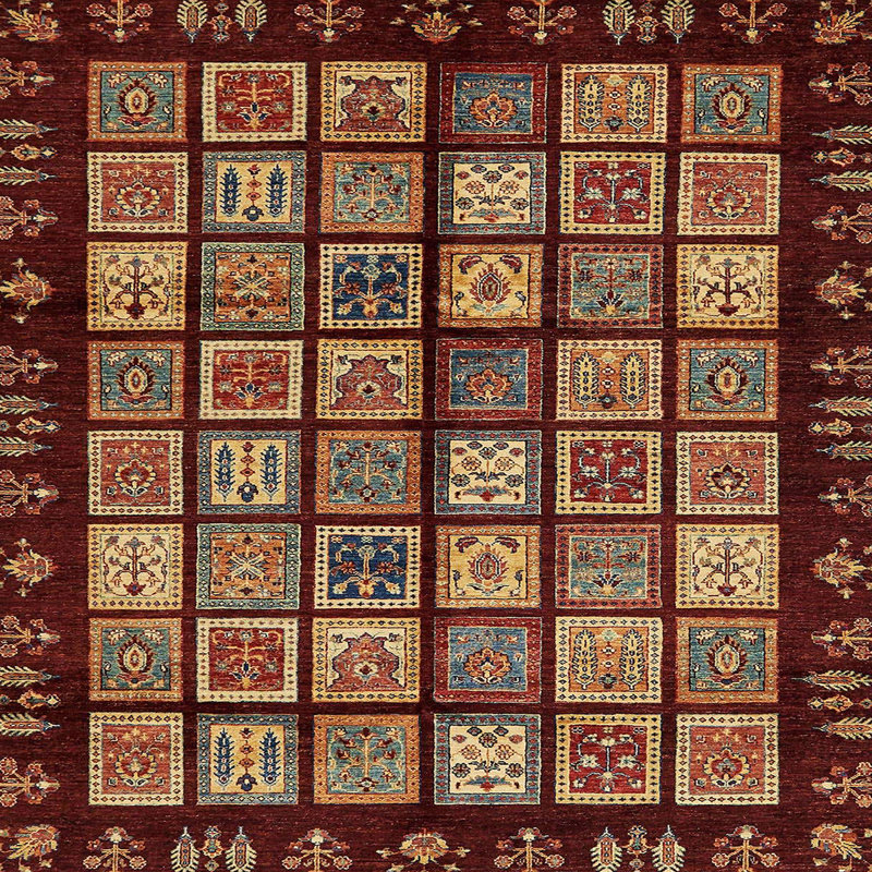 Tapis abstrait moderne 624, Carré 5 pi